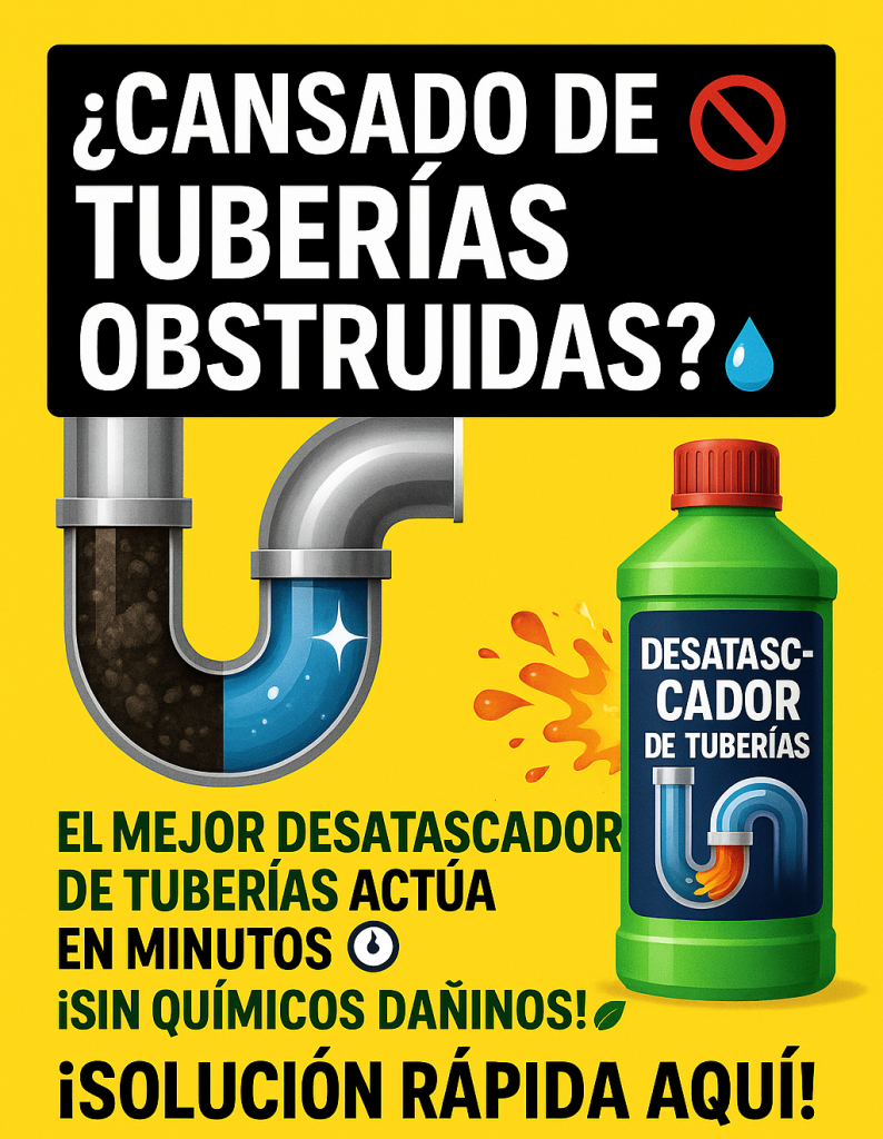 Desatascador profesional para tuberías obstruidas, solución rápida y ecológica