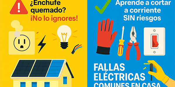 Guía visual para identificar y solucionar fallas eléctricas comunes en el hogar de forma segura, evitando riesgos y accidentes