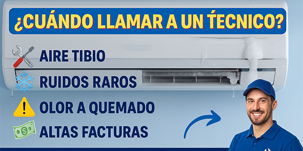 Señales para llamar a un técnico de aire acondicionado: fallas comunes y soluciones