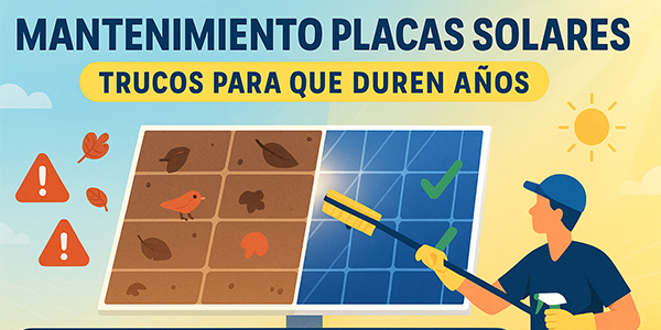 Hombre limpiando placa solar con herramientas caseras, consejos prácticos para mantenimiento duradero