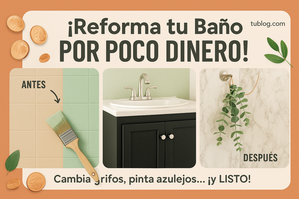 Ideas baratas para renovar baños: pintar azulejos, cambiar grifería económica y decorar con plantas | Guía DIY paso a paso